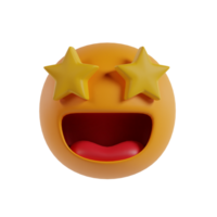Cute unique emoticon 3d render clipart png
