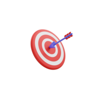 pil syfte till dartboard mål eller mål av Framgång, företag prestationer begrepp. 3d illustration. png