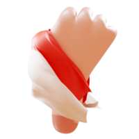 3D illustration of cartoon hand gesture holding indonesian flag png