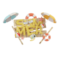 3D illustration of signs summertime png