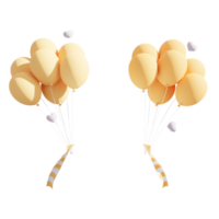 bukett, knippa av realistisk rosa och guld ballonger på transparent bakgrund png