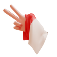 3d illustration de dessin animé main geste en portant indonésien drapeau png