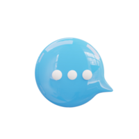 3d chat bubble icon illustration. stylized dialogue symbol on transparent Background png