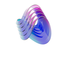 gradiente suave abstrato ondas com transparente vidro estilo, , 3d render png