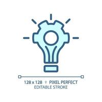 2D pixel perfect editable blue problem solving icon, isolated vector, thin line illustration representing soft skills. vector