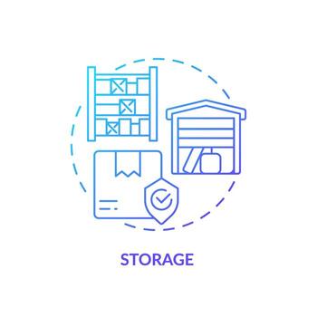 2D storage gradient icon representing moving service, simple isolated vector, thin line illustration. vector