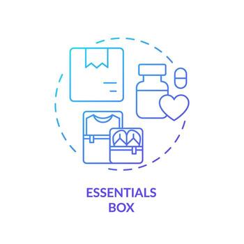 2D essentials box gradient icon representing moving service, simple isolated vector, thin line illustration. vector