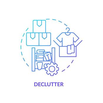 2D declutter gradient icon representing moving service, simple isolated vector, thin line illustration. vector