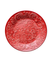 AI generated illustration of red plate with chinese ornament ai generative png