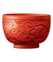 ai généré illustration de argile thé tasse avec chinois ornement ai génératif png