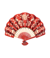 AI generated illustration of chinese folding fan ai generative png