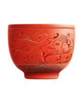 ai generado ilustración de arcilla té taza con chino ornamento ai generativo png