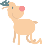 fröhlich Weihnachten und glücklich Neu Jahr mit süß Rentier, eben png transparent Element Karikatur Charakter Design