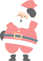 merry christmas and happy new year with cute santa claus searching for something, flat png transparent element cartoon character design