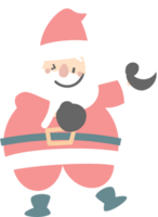 merry christmas and happy new year with cute santa claus and snowball, flat png transparent element cartoon character design