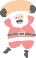 merry christmas and happy new year with cute santa claus and blank sign, flat png transparent element cartoon character design