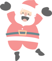 vrolijk Kerstmis en gelukkig nieuw jaar met schattig de kerstman claus, vlak PNG transparant element tekenfilm karakter ontwerp