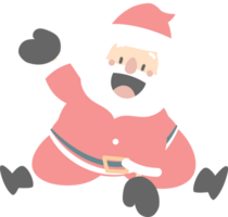 merry christmas and happy new year with cute santa claus, flat png transparent element cartoon character design