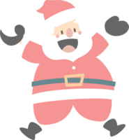 alegre Natal e feliz Novo ano com fofa santa claus e neve bola, plano png transparente elemento desenho animado personagem Projeto