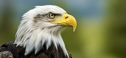 AI generated Portrait of an american bald eagle, wildlife. Generative AI photo