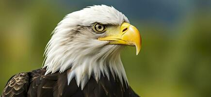 AI generated Portrait of an american bald eagle, wildlife. Generative AI photo