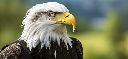 AI generated Portrait of an american bald eagle, wildlife. Generative AI photo