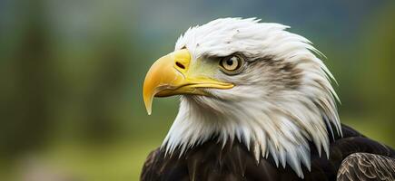 AI generated Portrait of an american bald eagle, wildlife. Generative AI photo
