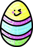 Winking easter egg, illustration, vector on white background