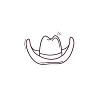 Hand Drawn illustration of cowboy hat icon. Doodle Vector Sketch Illustration