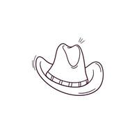 Hand Drawn illustration of cowboy hat icon. Doodle Vector Sketch Illustration