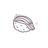 Hand Drawn illustration of sushi icon. Doodle Vector Sketch Illustration