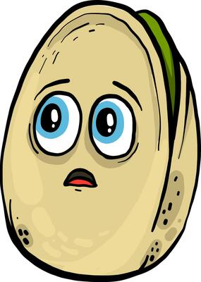 Surprised pistachio, illustration, vector on white background