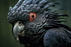 AI generated A Beautful Red Tailed Black Cockatoo. AI Generated photo