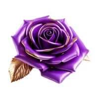 AI generated Purple rose flower 3d render isolated on transparent background png