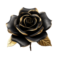 ai generiert schwarz Rose Blume 3d machen isoliert auf transparent Hintergrund png