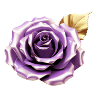 AI generated Purple rose flower 3d render isolated on transparent background png