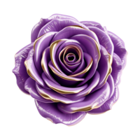 AI generated Purple rose flower 3d render isolated on transparent background png