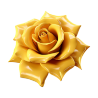 ai generato giallo rosa fiore 3d rendere isolato su trasparente sfondo png