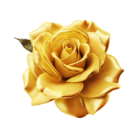 AI generated Yellow rose flower 3d render isolated on transparent background png