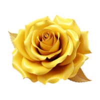 AI generated Yellow rose flower 3d render isolated on transparent background png