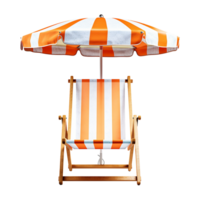 AI generated Beach chair isolated on transparent background png