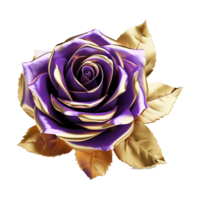 ai generado púrpura Rosa flor 3d hacer aislado en transparente antecedentes png