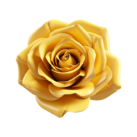 AI generated Yellow rose flower 3d render isolated on transparent background png