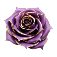 AI generated Purple rose flower 3d render isolated on transparent background png