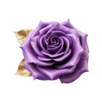 AI generated Purple rose flower 3d render isolated on transparent background png