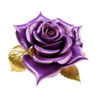 AI generated Purple rose flower 3d render isolated on transparent background png