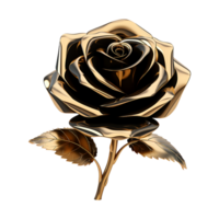 AI generated Black rose flower 3d render isolated on transparent background png