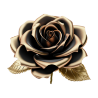 AI generated Black rose flower 3d render isolated on transparent background png