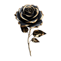 AI generated Black rose flower 3d render isolated on transparent background png