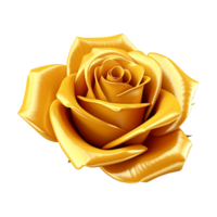 ai généré Jaune Rose fleur 3d rendre isolé sur transparent Contexte png